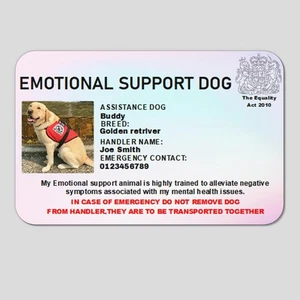 Emotionale Unterstützung Hundekarte - optionales Schlüsselband und Kartenhalter - Bild 1 von 5