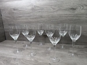 Set Of 8 Orrefors Prelude Crystal Claret Water Wine Glasses 8 1/4” - Picture 1 of 11