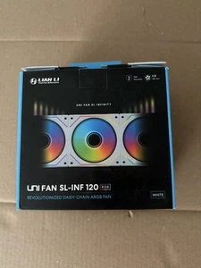 Lian Li UNI Fan SL-Infinity 120 RGB 3 Fan Pack - White Fans with Controller - Photo 1/2