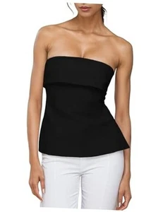 Strapless Tube Tops for Women Backless Going Out Bandeau Top Sexy Trendy Off - Picture 1 of 6