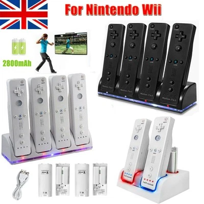 Battery Pack For Nintendo Wii Remote Controller Rechargeable +Charger Dock UK - Image 1 of 4