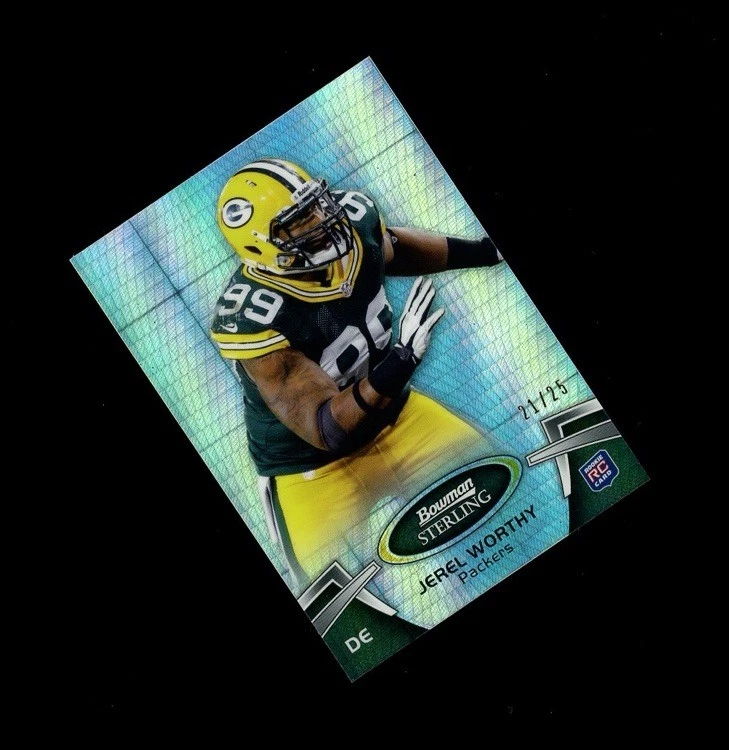 RARE 2012 Bowman Sterling PULSAR ROOKIE REFRACTOR SP JEREL WORTHY /25 RC Packers - Image 1 of 1
