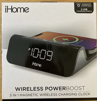 iHome Wireless PowerBoost 3 in 1 Magnetic Wireless Charging Clock - Image 1 of 4