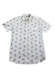 Herren Miller Lite Kurzarm Hemd weiß Button Down Größe M - Bild 1 von 4