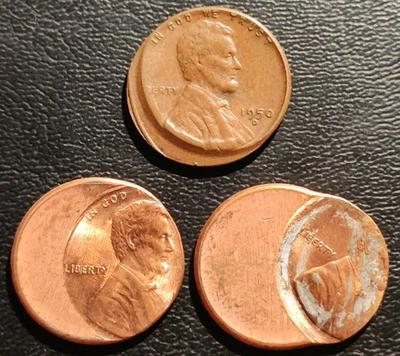 3 Piece Lot Of Lincoln Cent Off-Center Strike Errors - Image 1 of 4