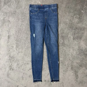 Spanx Distressed Skinny Denim Blue Jeans Jeggings Elastic Waist Raw Medium Tall - Bild 1 von 8