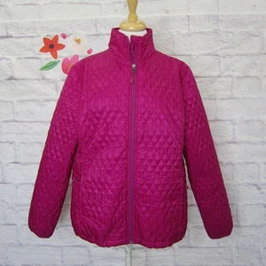 LANDS END Jacket Women's size L, 14-16 Fushia Primaloft Quilted Pockets - Picture 1 of 9