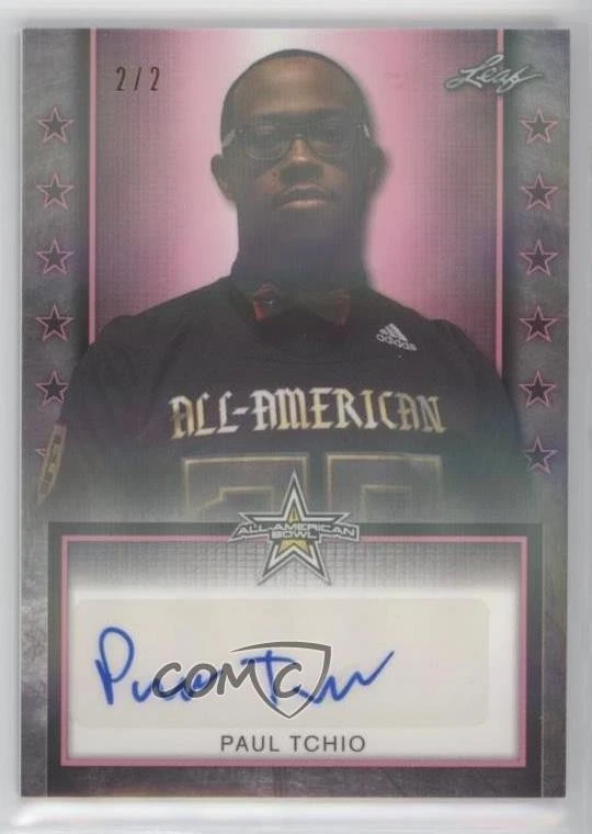 2020 Leaf Metal US Army All-American Bowl Tour Pink Shimmer /2 Paul Tchio Auto - Image 1 of 2
