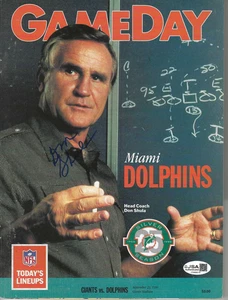 Autogramm signed DON SHULA Miami Dolphins Gameday Magazin 23.09.1990 JSA - Bild 1 von 2