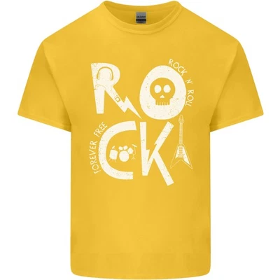 Camiseta para niños con calavera de guitarra símbolos de música rock Foto 1 de 4