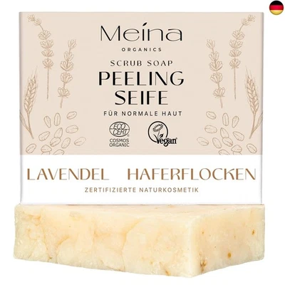 Meina Bio Peeling Seife mit Lavendel und Haferflocken, 100% Natürlich,  - Bild 1 von 4