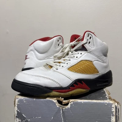  Air Jordan 5 Retro 2000 Blanco Rojo Fuego 136027-101 Talla 8 Foto 1 de 4