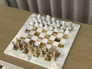 Hand Crafted Marble/Onyx Chess Set - Christmas Gift - Picture 1 of 7