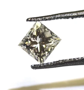 GIA certified loose princess square cut earth mined Natural Diamond .44ct SI1 H - Picture 1 of 7