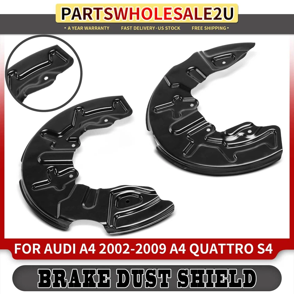 Protector antipolvo freno delantero izquierdo y derecho 2 piezas para Audi A4 A4 Quattro 2002-2009 Foto 1 de 4