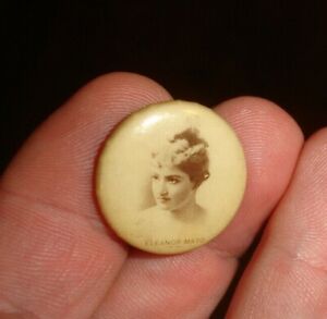 Old Eleanor Mayo Sweet Caporal cigarette actress photo celluloid pinback button