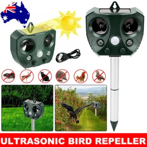 Solar Pest & Animal Ultrasonic Bird Repeller Motion Sensor Possum Rat Repellent - Picture 1 of 12