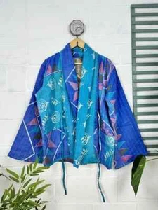 10 Pc Indian Handmade Kantha Jacket, Soft Cotton Kantha Jacket, Bath Robe Kimono - Picture 1 of 5