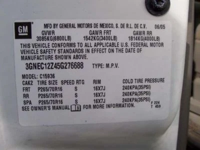 99 00 01 02 03 04 05 06 07 SILVERADO 1500 PASSENGER SIDE LOWER CONTROL ARM FR - Image 1 of 4