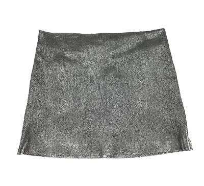 H&M Skirt Silver Size 18 Pencil Short Glittery Lined Party Cocktail New Women's - Image 1 of 4