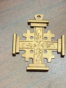 14k Rose Gold Jerusalem Cross 2.5 grams - Picture 1 of 5