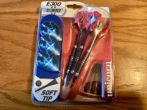 🔥🔥🔥 Unicorn E300 Metal Dart DARTS Kit 18 Gram Soft Tip Grip Zones - New - Vtg - Picture 1 of 9