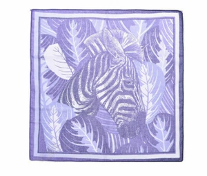 Mujer X Grande Malva Estampado de Cebra y Hojas Cuadrado Cabeza Bufanda Cuello Corbata Bandana 400 - Imagen 1 de 9