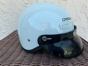 Cyber U-1 White DOT Half Helmet with Visor Sep/2000 Sz Small - Picture 1 of 10