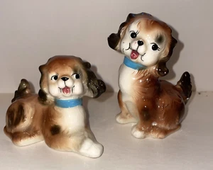 VINTAGE COCKER SPANIEL PUPS SALT & PEPPER SHAKERS - Picture 1 of 6