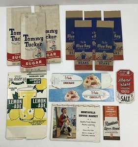 Lotto bustine zucchero alimentare vintage anni 30-60 scatole gelato pubblicità ecc - Foto 1 di 15