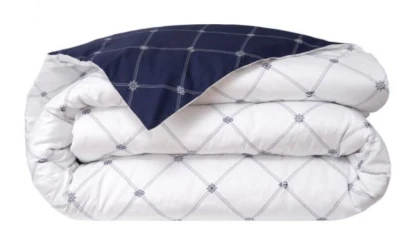 Funda Nórdica Yves Delorme King 111x92 Marina Náutica Blanca Azul Orgánica Francia Foto 1 de 4