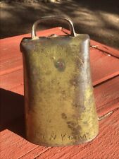 ANTIQUE 1900s LARGE HEAVY FORGED METAL MILK DAIRY COWBELL~marked KENYON SR