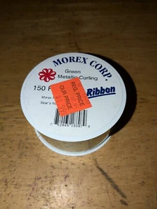 NEW Sealed-Morex Smooth 1 3/4" Wide x 150 Ft Green Metallic Curling Ribbon Spool - Picture 1 of 4