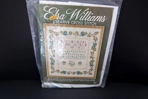 Elsa Williams 02001 Sampler Kit Embroidery Screened Linen Blue Birds Flowers NEW - Picture 1 of 3