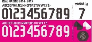 Name&Number Set For Real Madrid La Liga 2014/2015 Home/Away Football Soccer - Picture 1 of 1