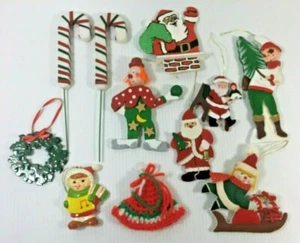 Lote 11 Adornos de Navidad Decoración Vacacional Papá Noel Moto de Nieve Payaso Bastón de Caramelo plus - Imagen 1 de 12