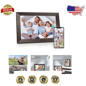 FHD 10.1 Inch Smart Digital Picture Frame - Touchscreen & Wireless Sharing - Picture 1 of 9