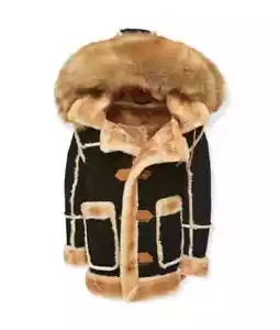 JORDAN CRAIG (KIDS) BLACK COFFEE DENALI SHEARLING JACKET  - Picture 1 of 5