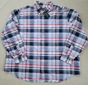 Polo Ralph Lauren Men Plaid Flannel Navy/Multi Button Down Shirt Big & Tall 4XLT - Picture 1 of 9