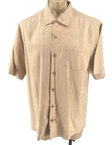 Tommy Bahama Herren 100 % Seide Kurzarm Blumendruck Freizeit Pfirsich Hemd M - Bild 1 von 15