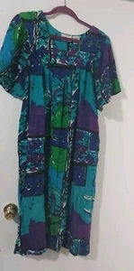 National, Dress Cotton Womens Vintage Size 2XL Long Multicolor Pockets - Picture 1 of 5