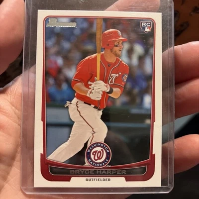 Tarjeta de novato Bowman Draft Bryce Harper #10 2012 radiocontrol Washington Nationals Foto 1 de 2