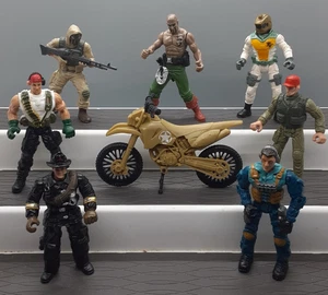 Chap Mei & Lanard Vintage 17 Piece Action Figure & Motorcycle Lot - Picture 1 of 2