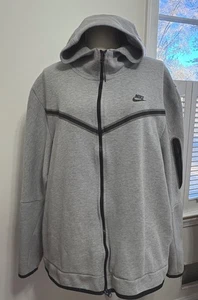 Nike Sportswear Tech Fleece Men's Full-Zip Hoodie - Dark Gray Heather/Black, 3XL - Picture 1 of 6