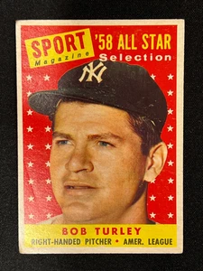 1958 Topps Bob Turley All-Star #493 New York Yankees - Sehr guter Zustand - Bild 1 von 3