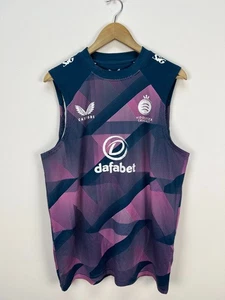 Middlesex Cricket Sleeveless Shirt Jersey Castore White #14 Size M - Picture 1 of 10