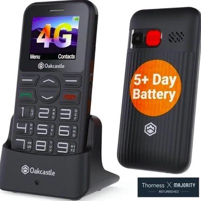 MAJORITY Dual Sim Basic Mobile Phone for seniors 4G, 64MB, 5 Day Battery, Oakcastle F300