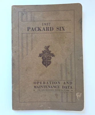 Packard Six Owners 1937 manual cuidado y operación mantenimiento original Foto 1 de 4