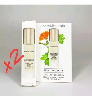 2x Bareminerals Skinlongevity Long Life Herb Serum, 8ml Travel Sample - Image 1 of 4
