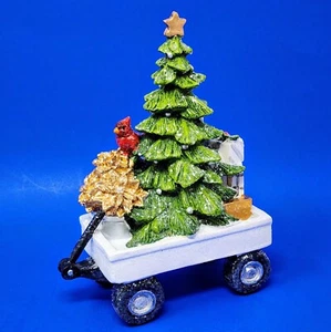 Valerie Parr Hill VAGÓN con Árbol CARDENAL DECORACIÓN NAVIDAD DECORACIÓN NAVIDAD Estatuilla NUEVO - Imagen 1 de 22